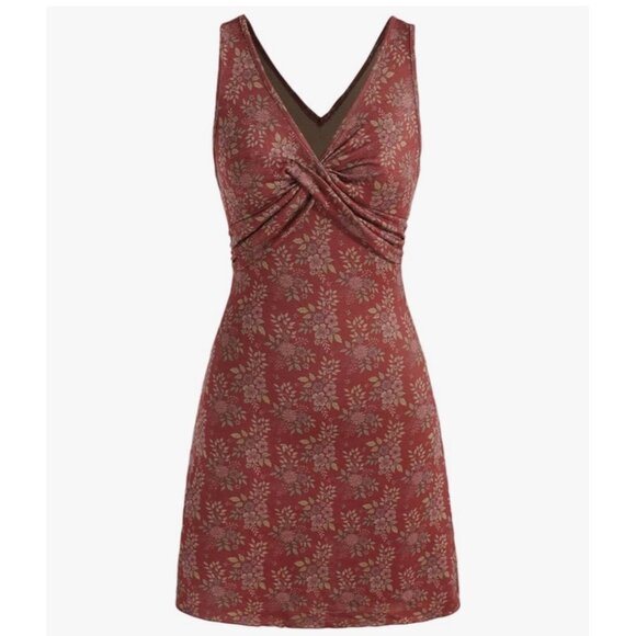 Cider Baby doll M  Floral V-Neck Sleeveless Midi Dress Romantic Euro Summer y2k - Picture 1 of 15